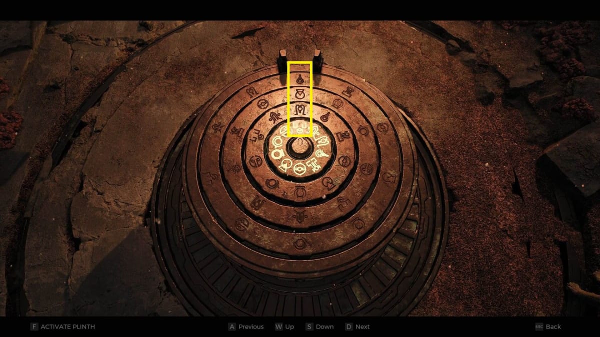 Image of a solved puzzle wheel in the lament