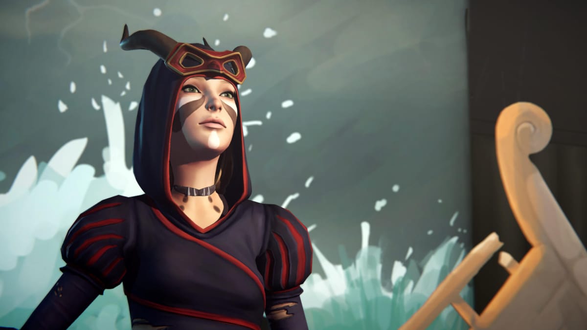 A character wearing a hooded robe outfit and face paint in the Deck Nine game Life Is Strange: Before the Storm
