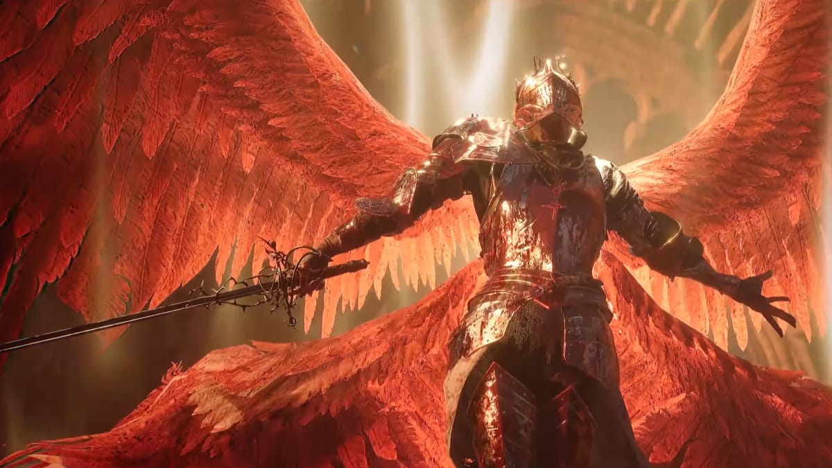 Pieta stands ready to fight the player character in Lords of the Fallen