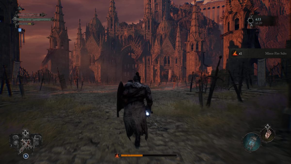 The player approaching a grand castle in Lords of the Fallen