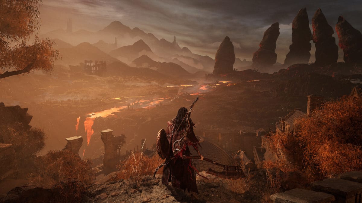 The player overlooking the land of Mournstead in Lords of the Fallen