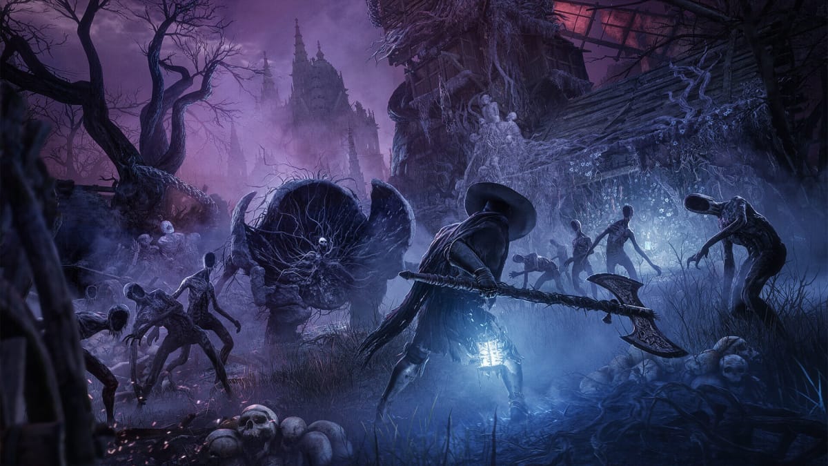 The player fighting several enemies in the Umbral realm in Lords of the Fallen