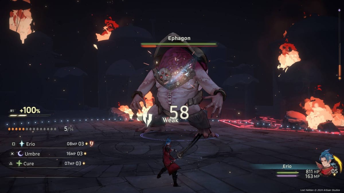A boss fight in Lost Hellden