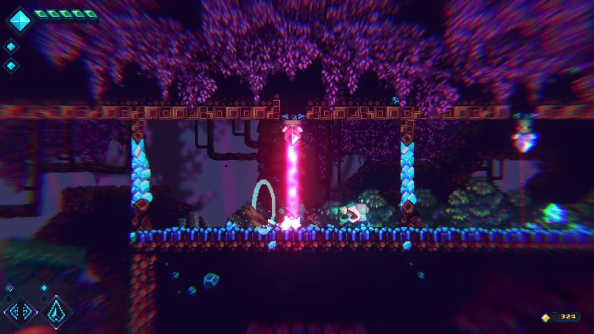 The protagonist dashes forward on the ground in LUCID