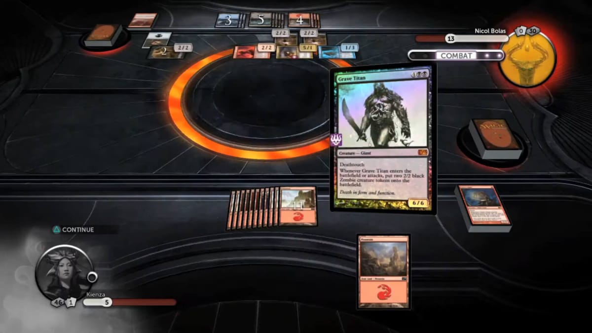 A gameplay screenshot of Magic 2013: Duels of the Planeswalkers, one of the Xbox Games with Gold September 2013 games