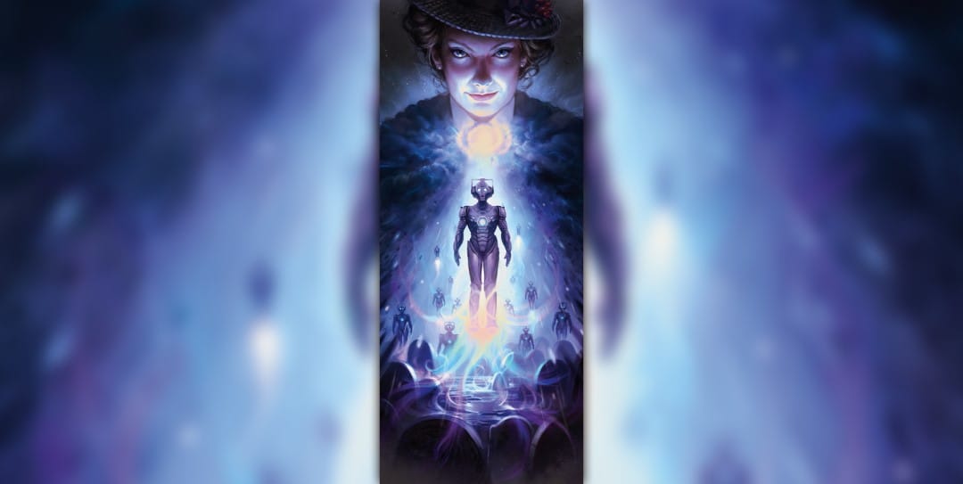 Card artwork from the Magic: The Gathering Doctor Who crossover set featuring Missy and the Cybermen
