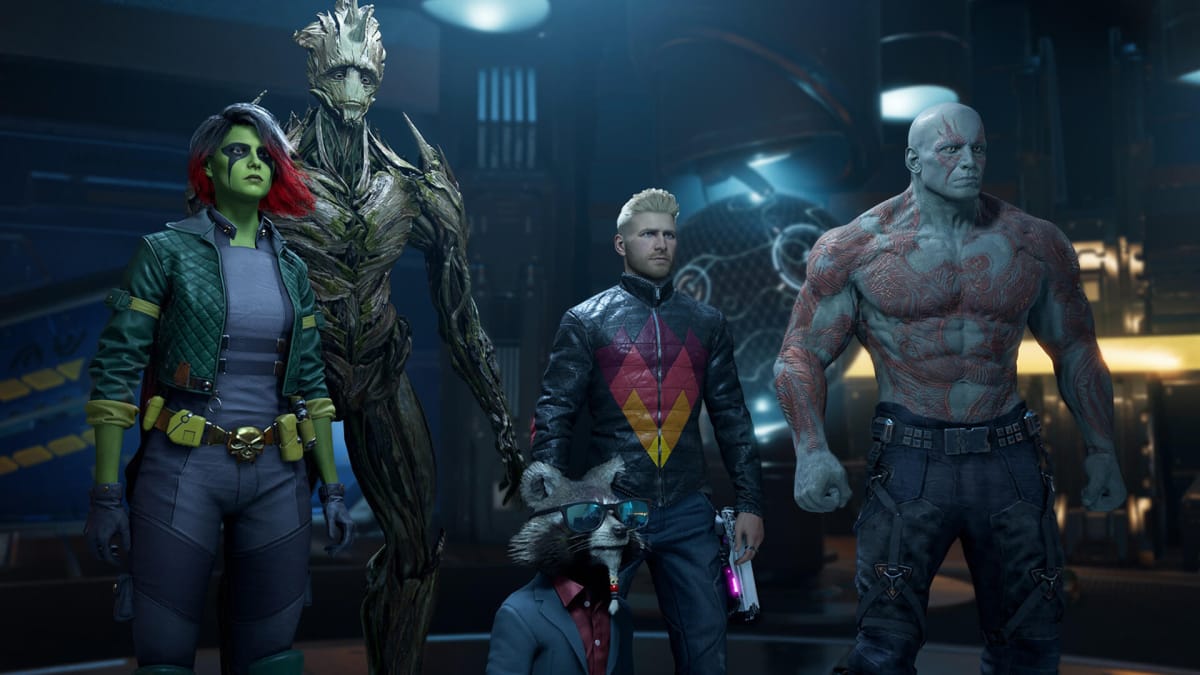 Another lineup of the Guardians of the Galaxy in the game of the same name