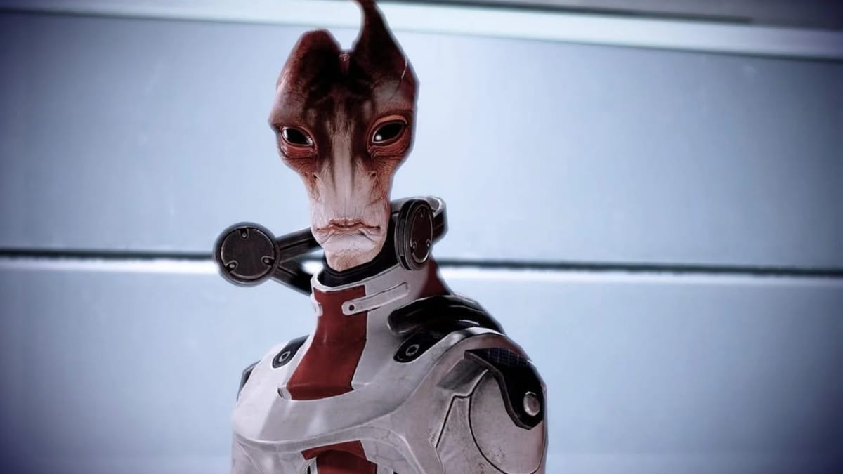 Mordin can be seen