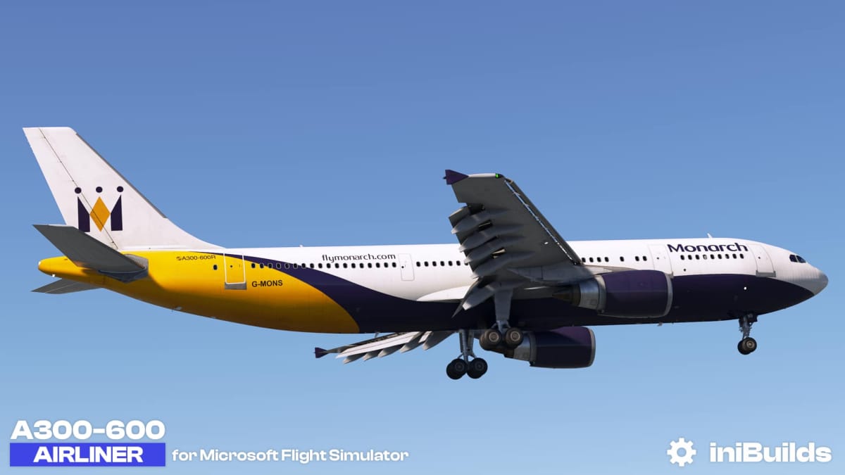 Microsoft Flight Simulator Airbus A300 Screenshot in Monarch livery.