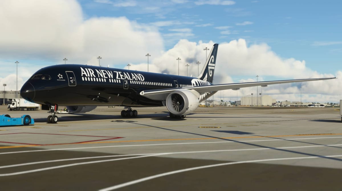 Microsoft Flight Simulator Boeing 787-9 in Air New Zealand Black Livery
