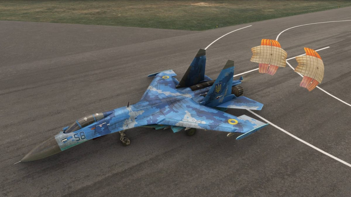 Microsoft Flight Simulator Su-27 Flanker With Parachute