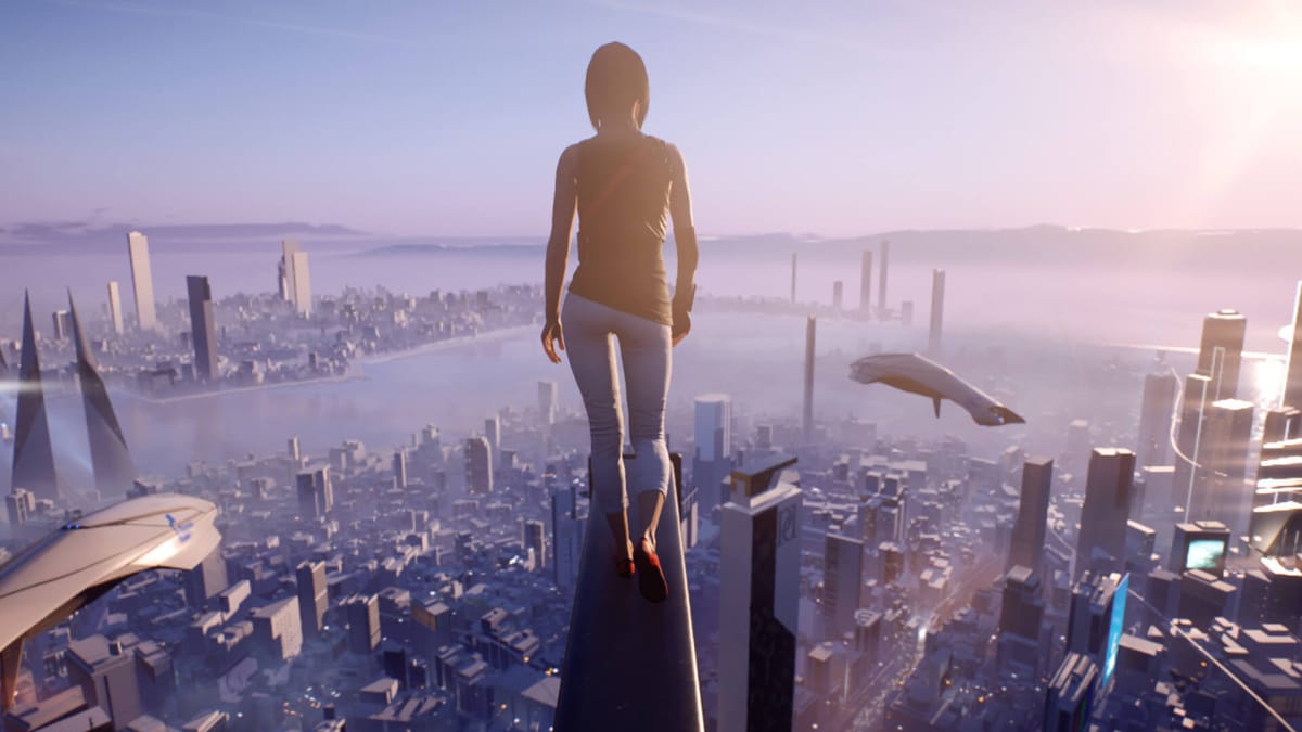 Faith looking out over the city in Mirror's Edge Catalyst, which was shown off in an early form at E3 2013