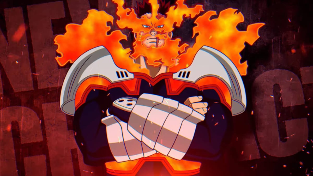 Endeavor posing with his arms folded in My Hero Ultra Rumble Season 2