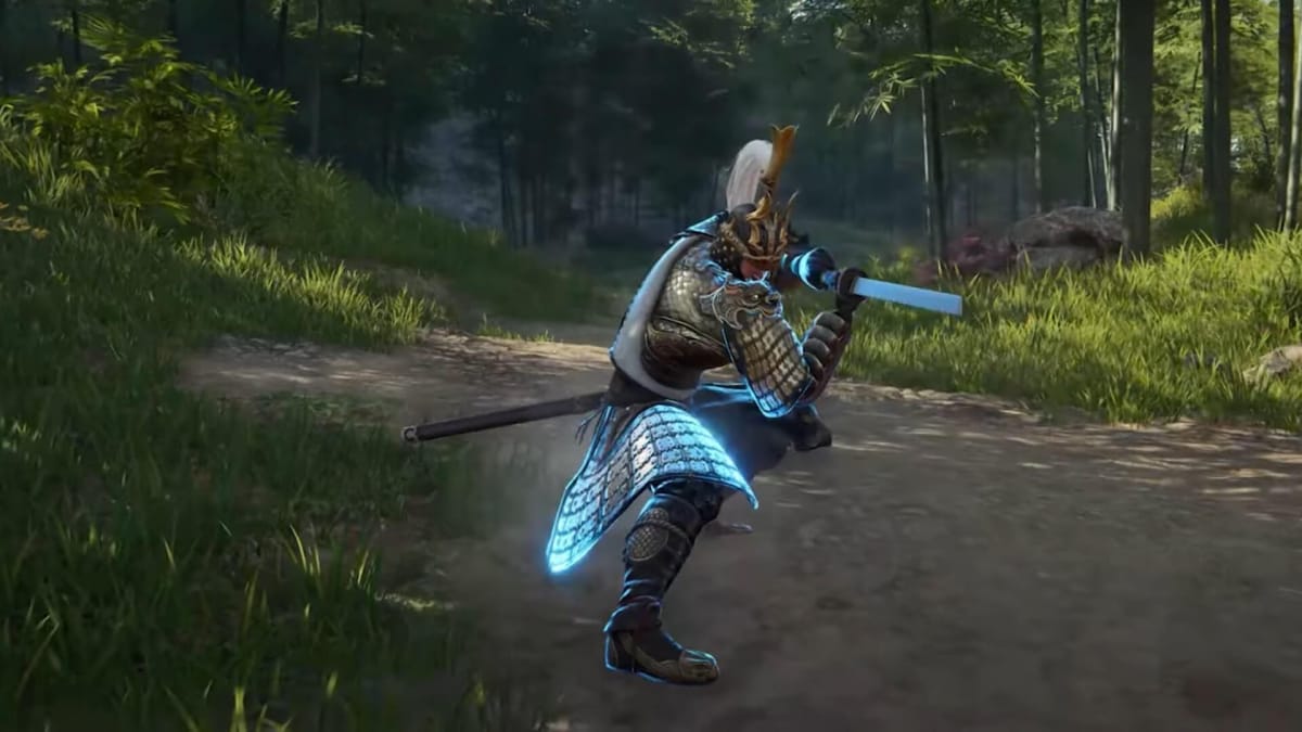 A character charging up the Heng Sword in Naraka: Bladepoint