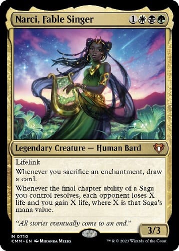 Narci Fable Singer, one of the new Commander Masters cards