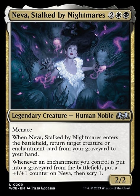 Neva Stalked by Nightmares from Wilds of Eldraine