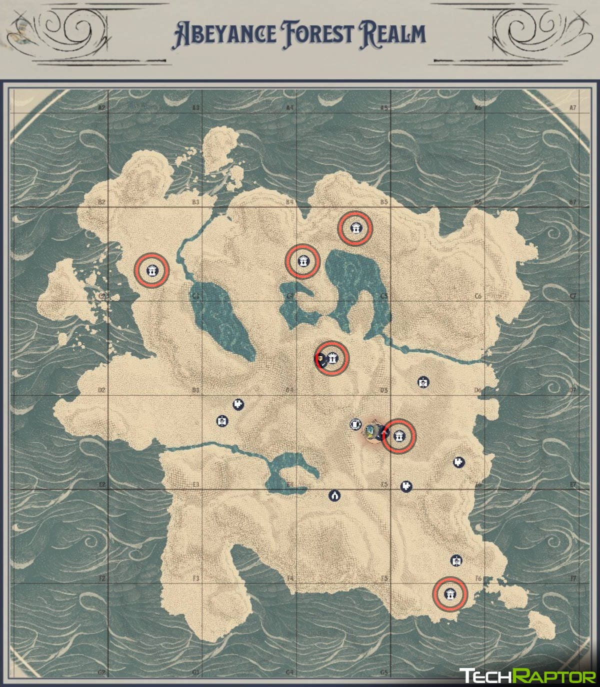 Nightingale Realms Guide - Map Showing Sites of Power in an Abeyance Realm