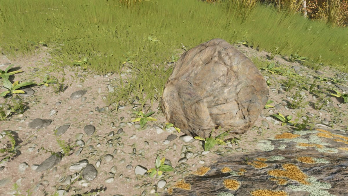 Nightingale Resources Guide - Stone Block on the ground in a Forest Biome
