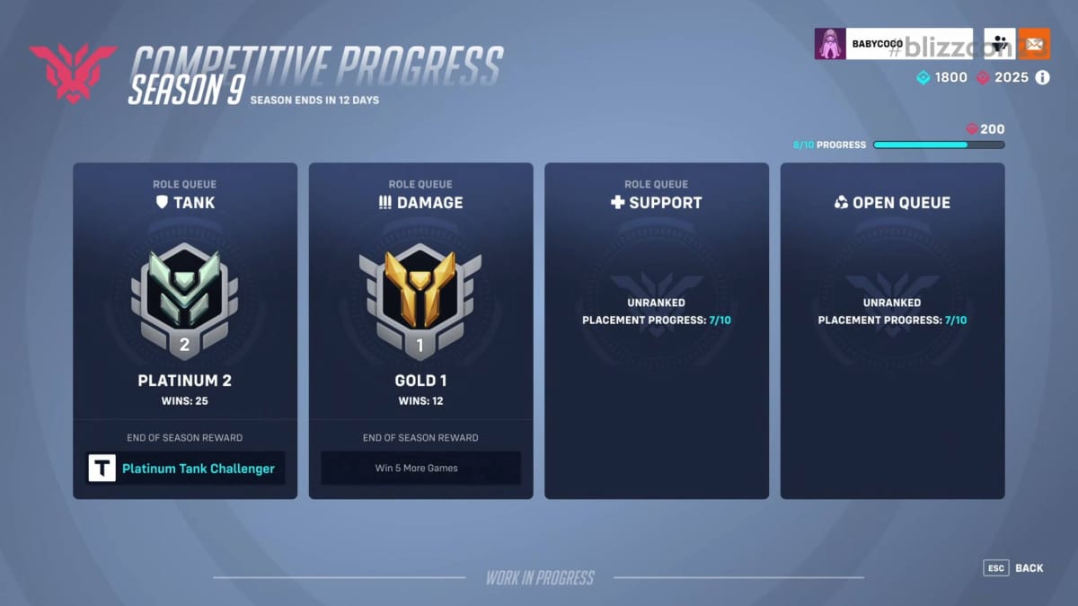 Competitive Progress in Overwatch 2