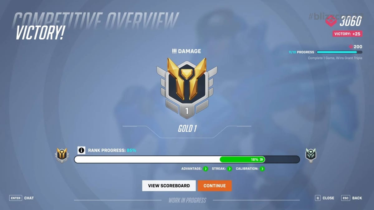 Overwatch Competitive Overview Screen