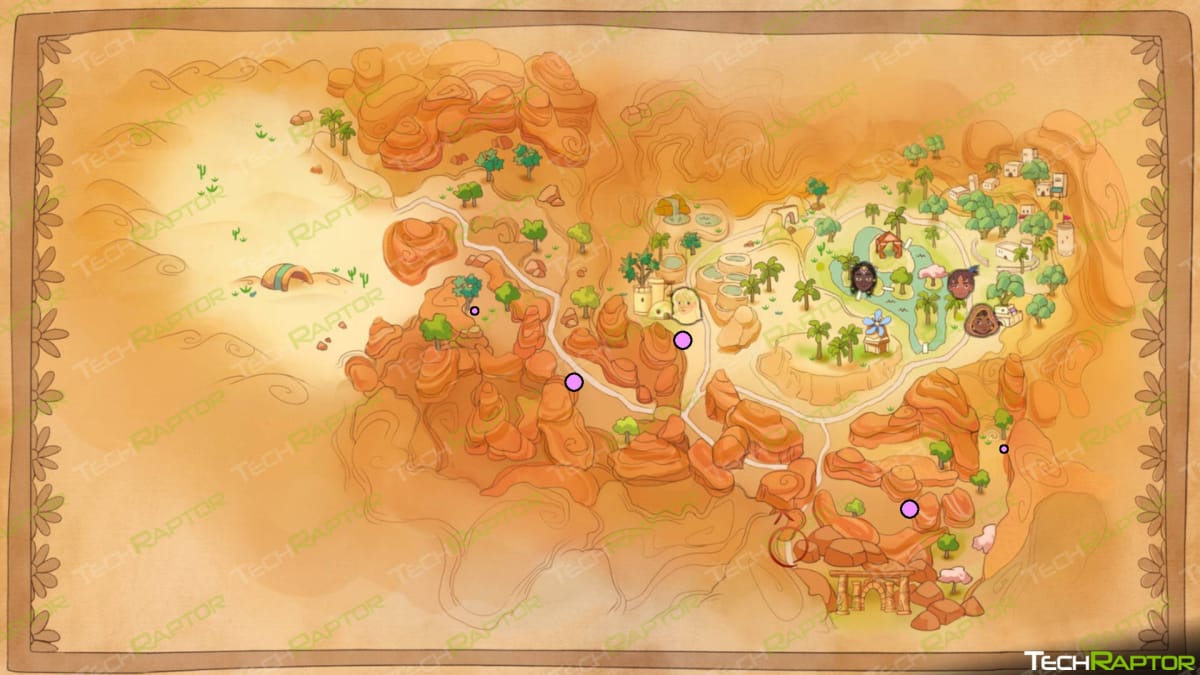 Paleo Pines Dreamstone Locations Guide - Ariacotta Canyon Dreamstone Locations Map