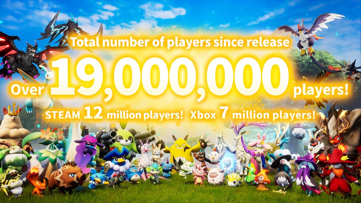 Palworld has achieved 19 million players