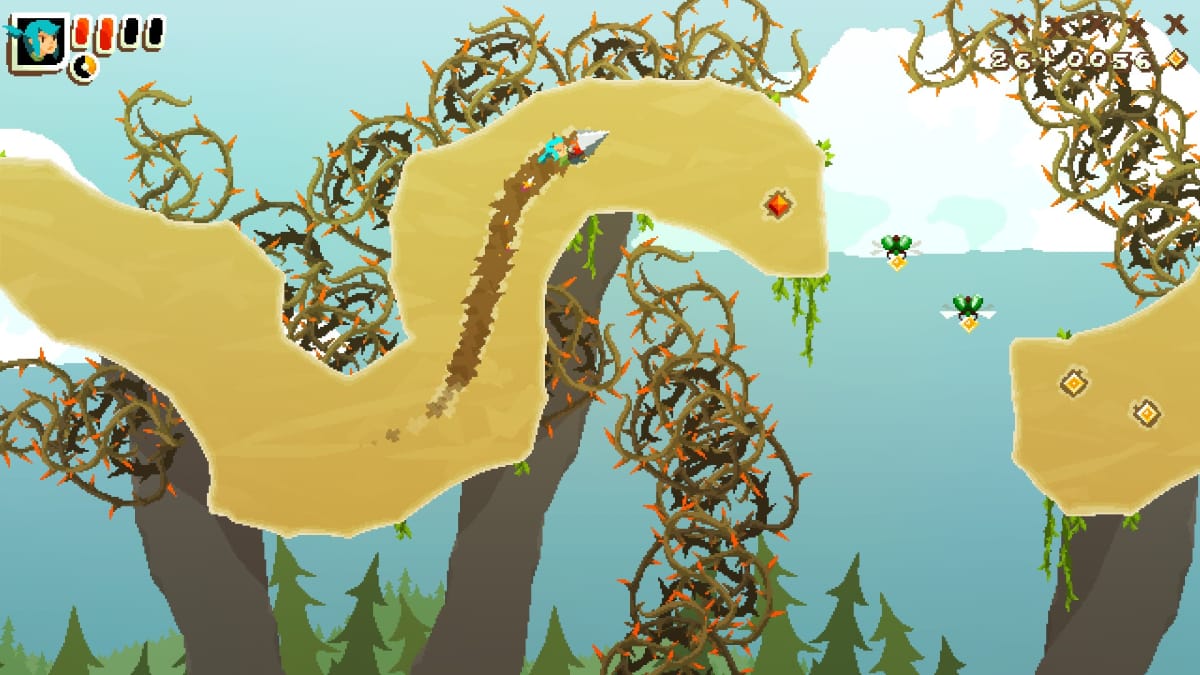 Pepper Grinder gameplay showing obstacles in Pepper's path.
