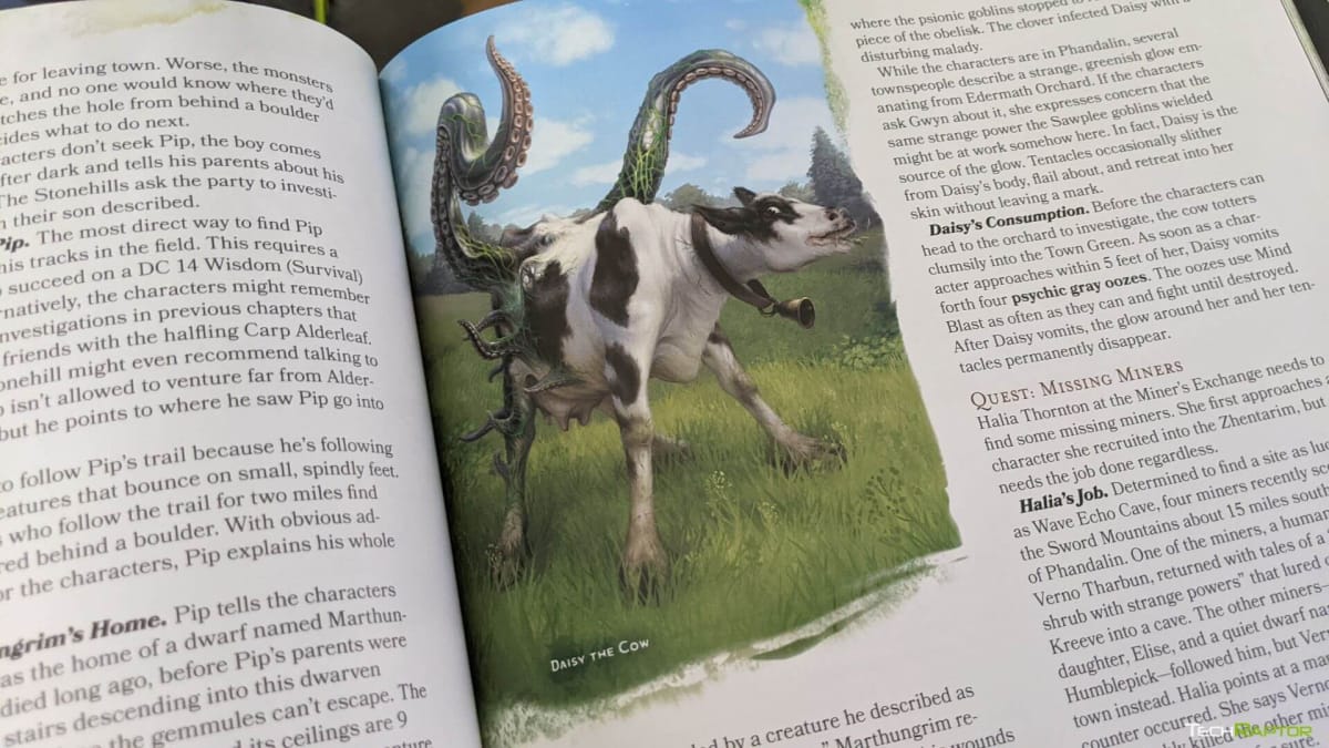 A cow mutated to have tentacles in Phandelver and Below