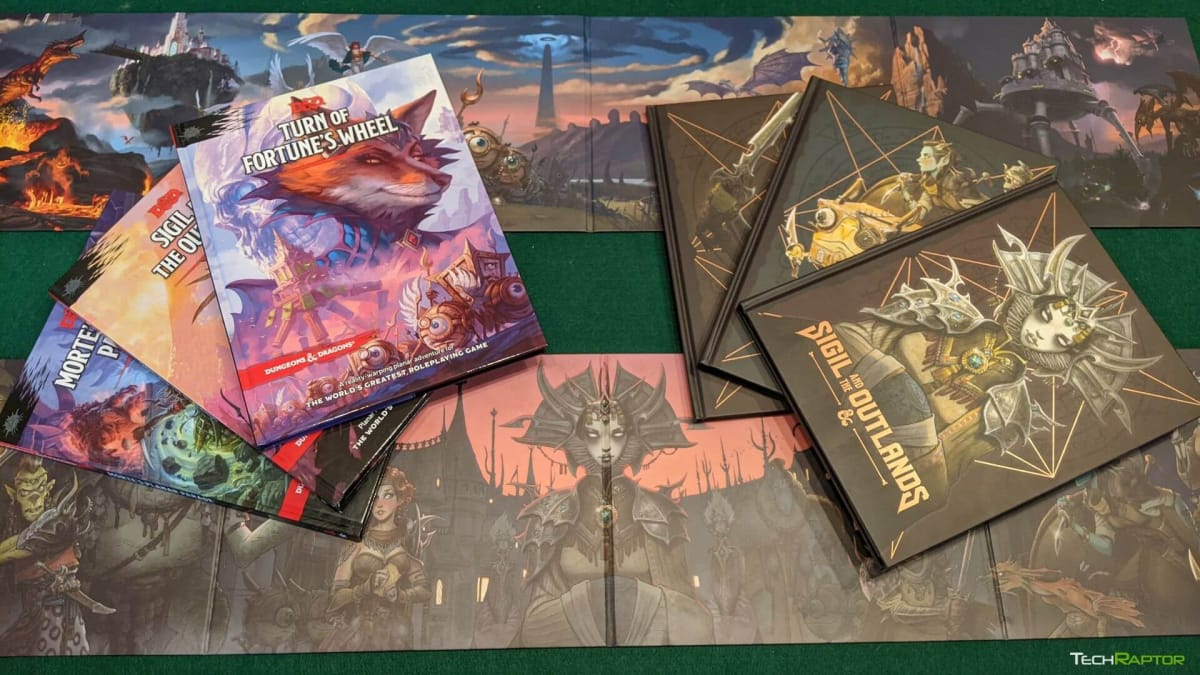 The standard and alt art of each collection showing off the books and the DM Screens