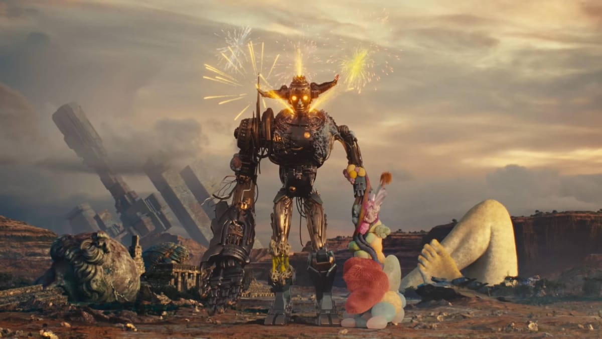 The robot formed by King Gnu in the PlayStation commercial