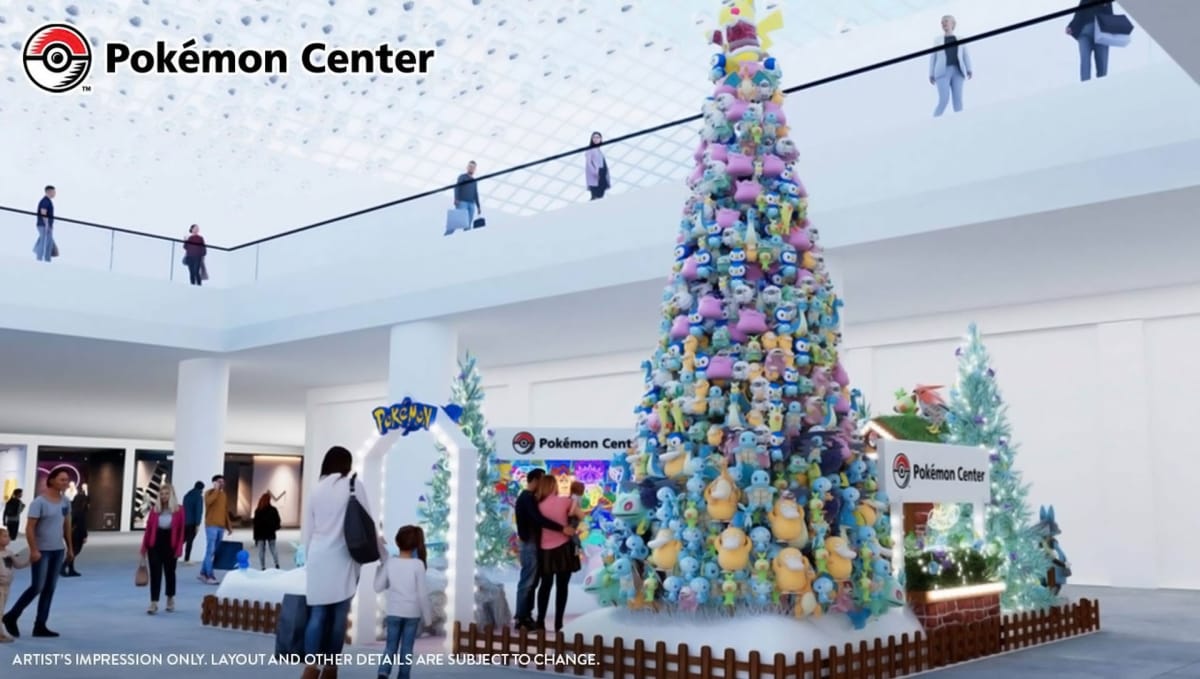 An artist impression mockup of the Pokemon Plush Holiday Tree
