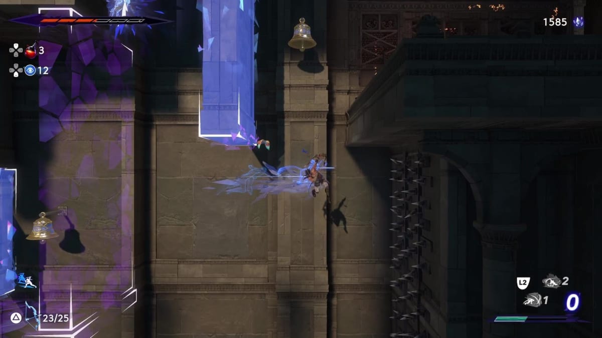 Sargon uses his time powers to solve a platforming puzzle in Prince of Persia: The Lost Crown