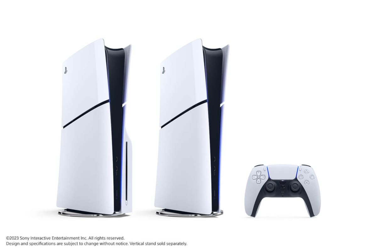 The two new PS5 Slim models side by side