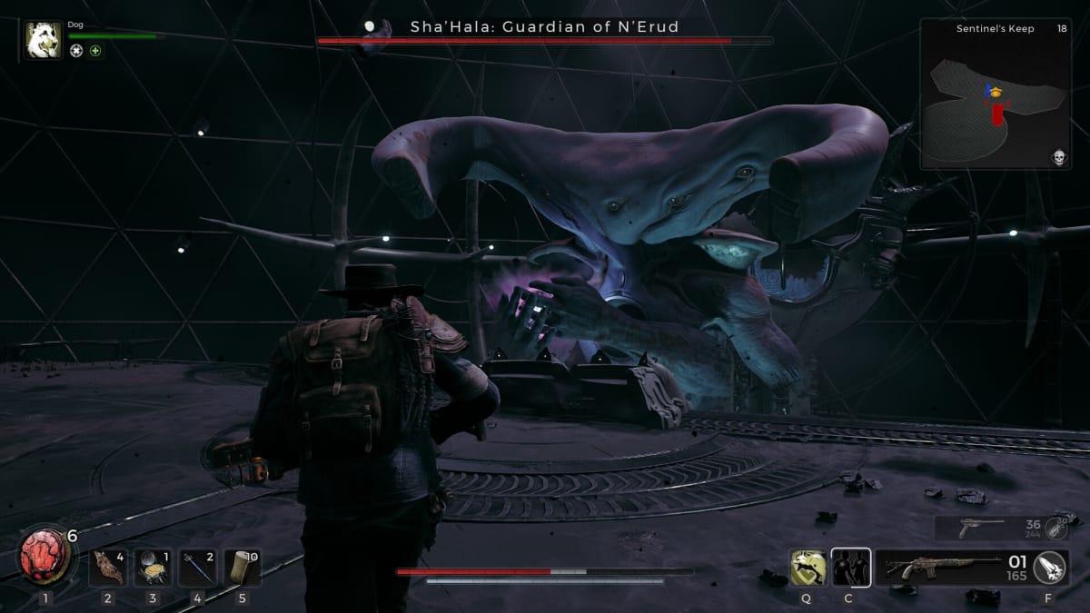 The player fights against at Sha'Hala, one of the larger bosses in Remnant 2.