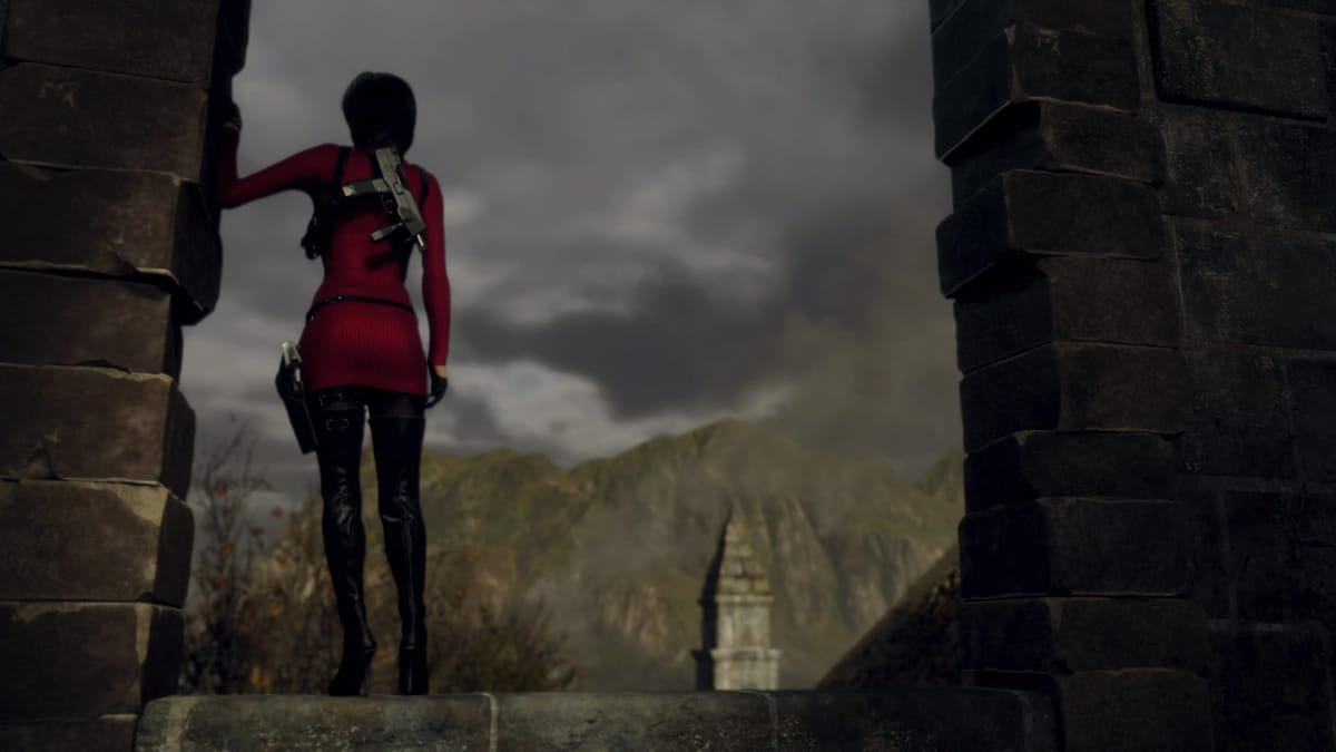 Ada looks out on the village in RE4 Separate Ways 