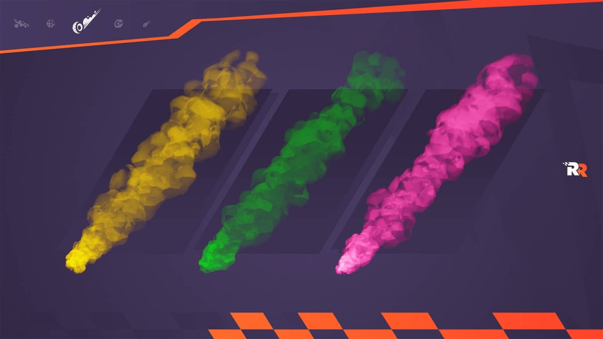 Colored trails in Rocket Racing