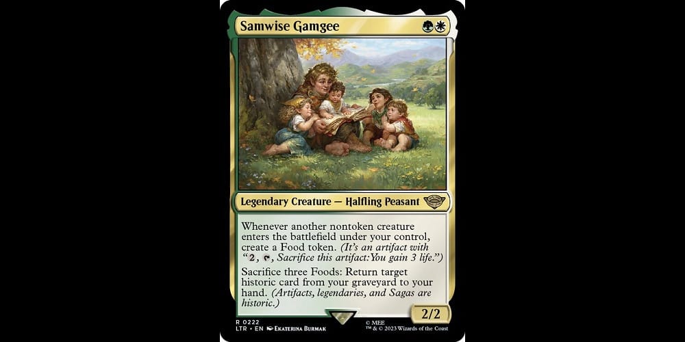 Samwise Gamgee a Tales of Middle-Earth MTG Starter Set Upgrade Card