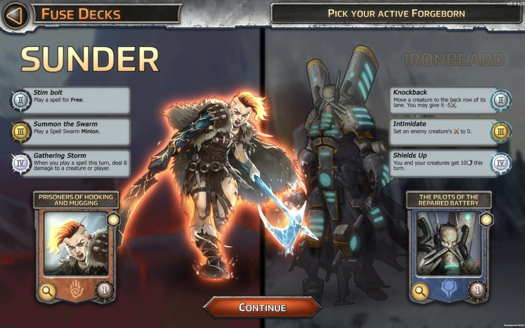 A screenshot of Sunder and Ironbeard from the Solforge Fusion demo