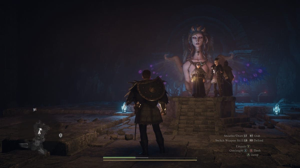 Image of 3 Pawns on the Pedestal in front of the Sphinx in Dragon's Dogma 2