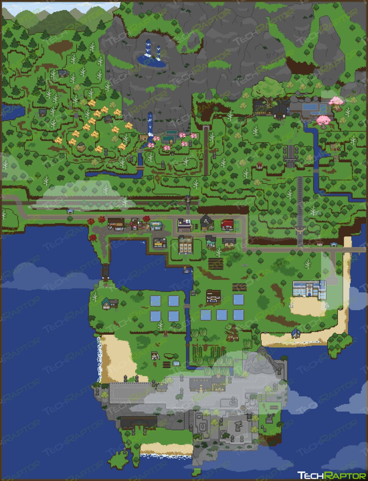 Spirittea Map and Locations Guide - Full Clean Map with No Villagers On It