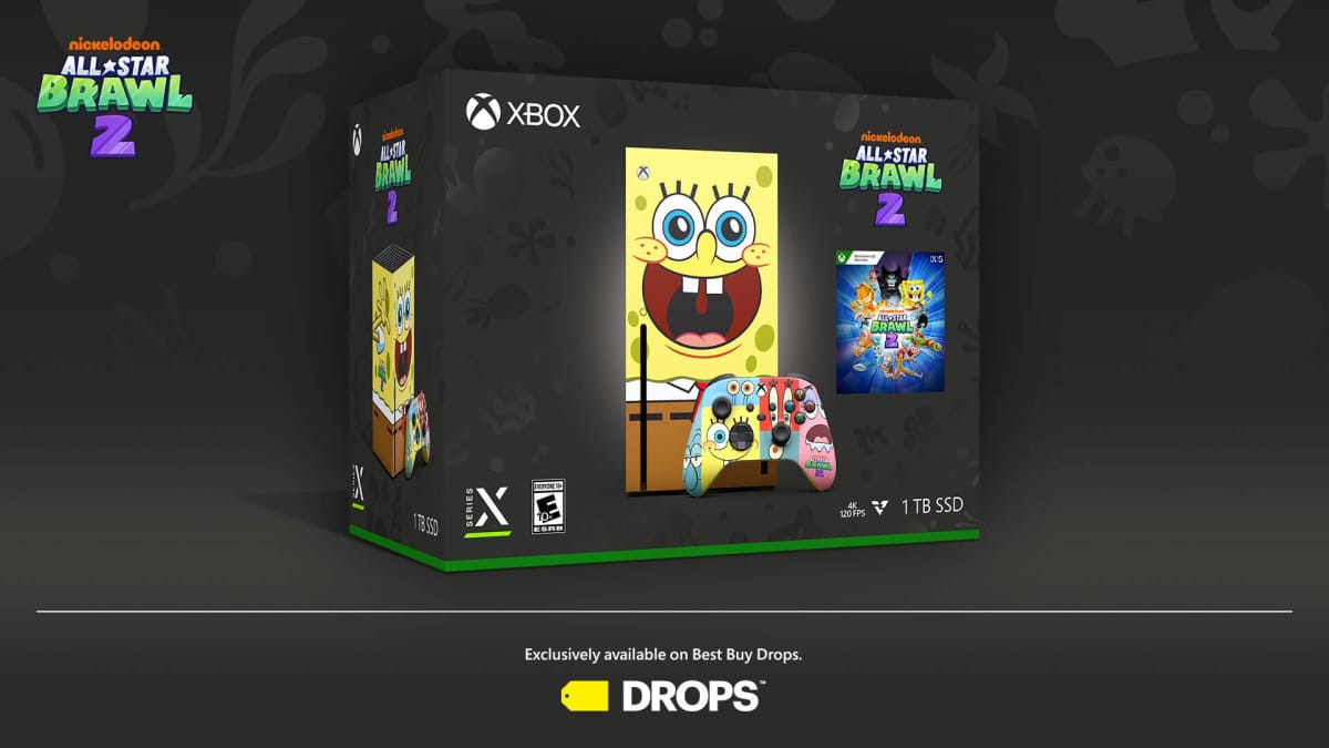 A pack shot of the new SpongeBob Xbox Series X
