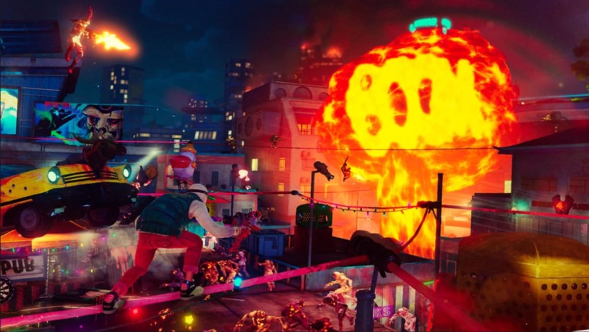 They're shooting a live-action trailer for Sunset Overdrive