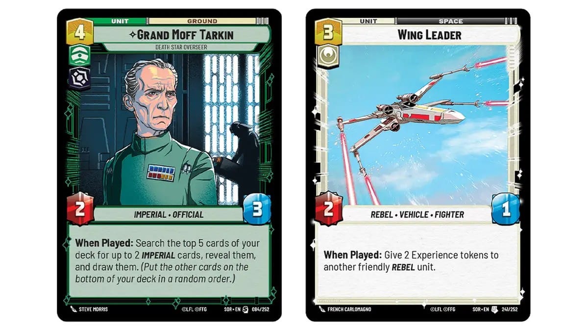 Star Wars Unlimited Unit Cards.