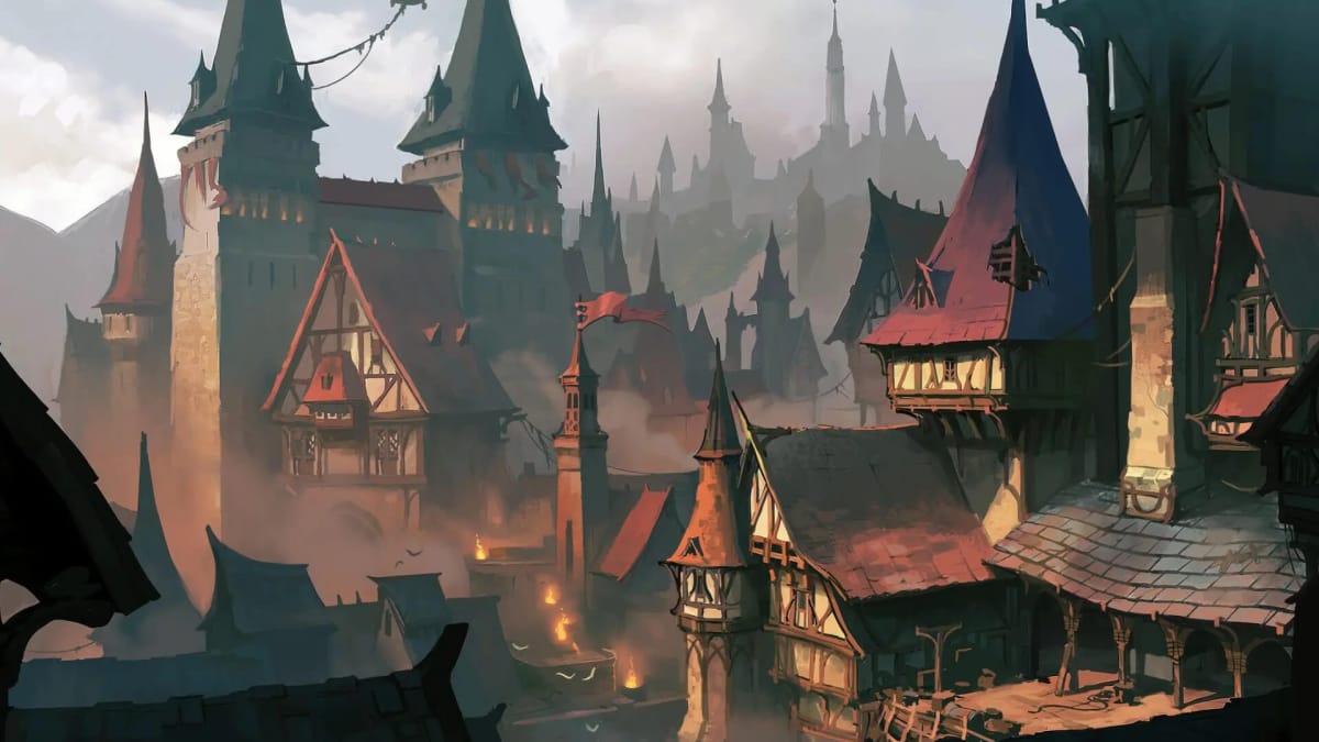 A fantasy cityscape representing Starbreeze's new multiplayer D&D game Project Baxter