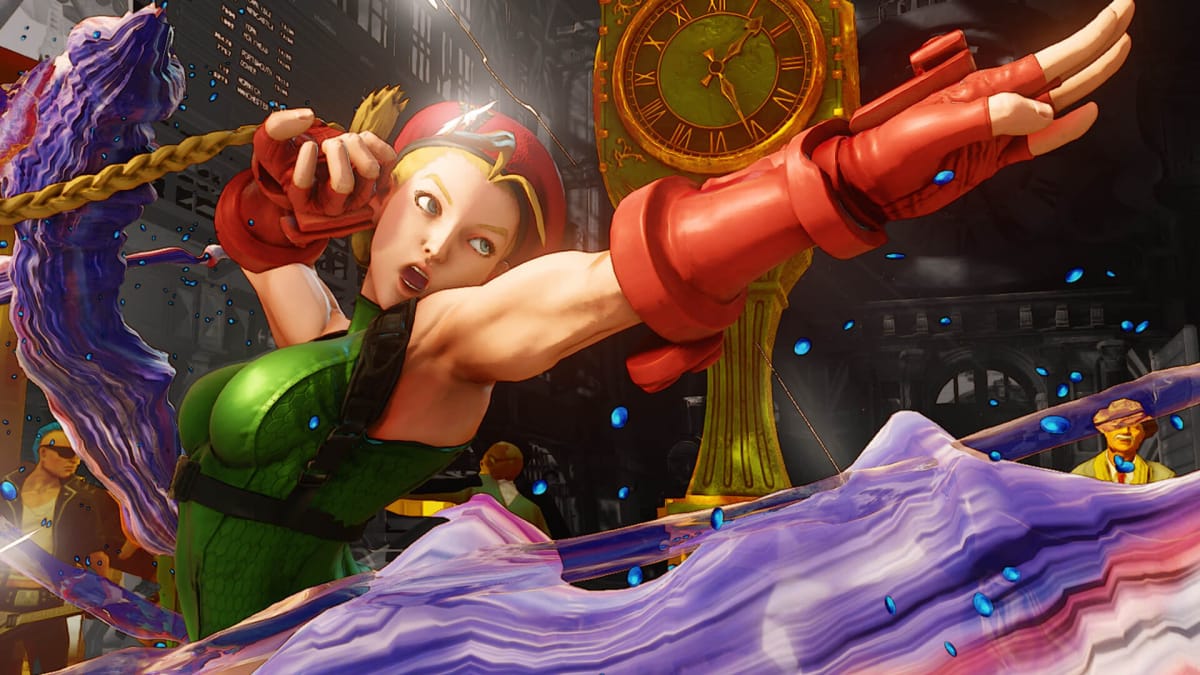 Cammy holding her arm out in Street Fighter V