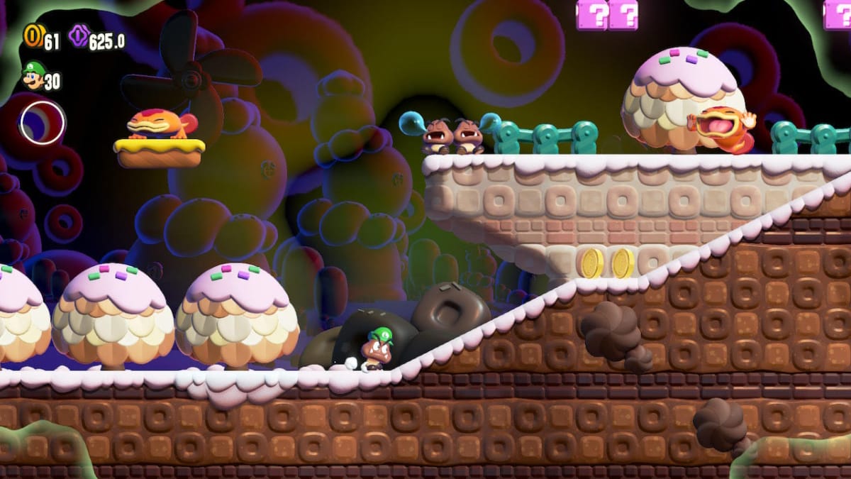 A Wonder Effect from Super Mario Bros. Wonder turns you into a goomba.