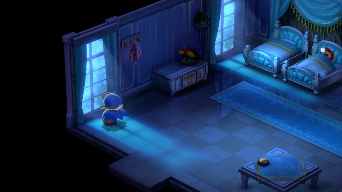 Geno looking out the window towards Culex' wish in Super Mario RPG