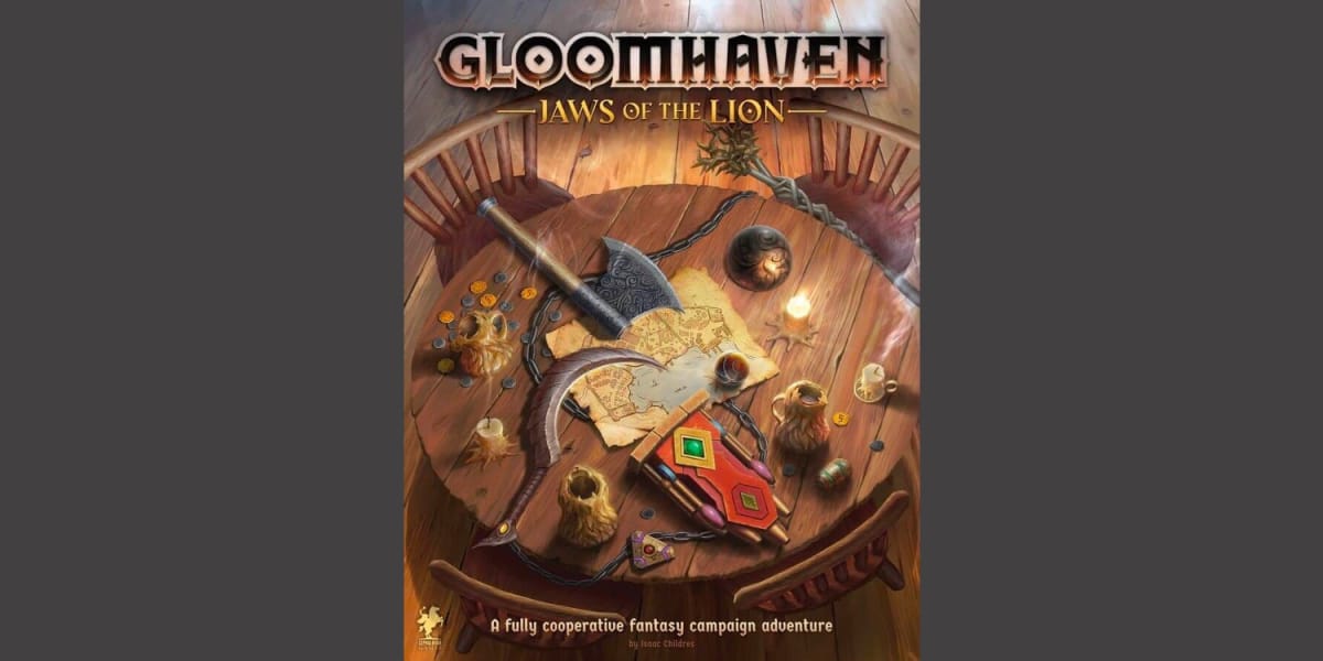 An image from our Tabletop Holiday Gift Guide showing off the box art for Gloomhaven: Jaws of the Lion