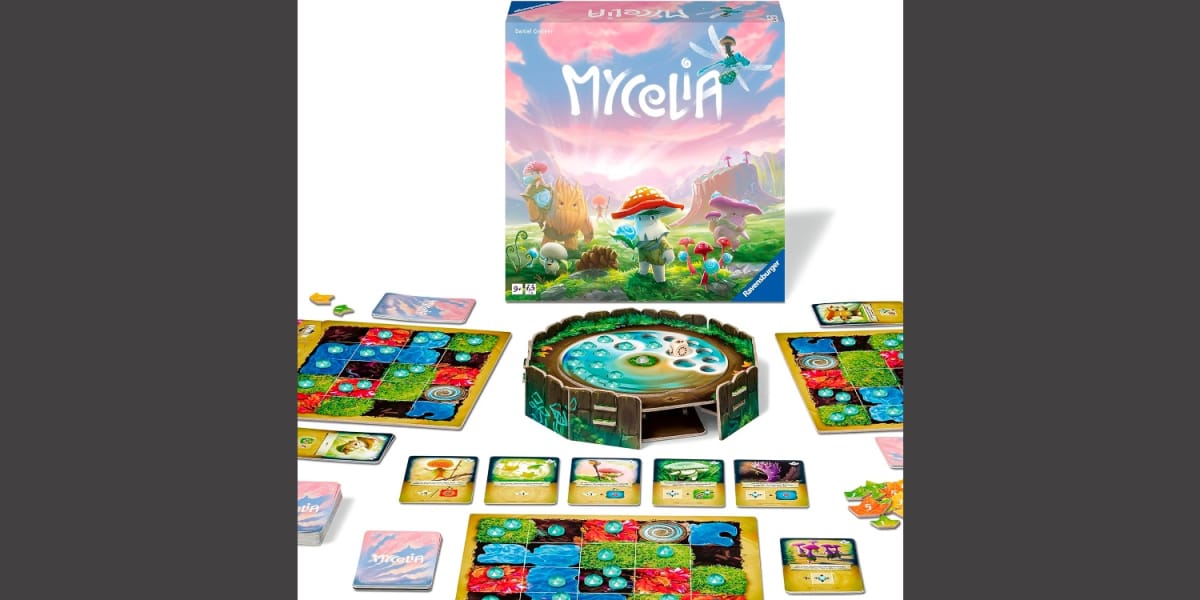 An image from our Tabletop Holiday Gift Guide depicting the card drafting game Mycelia