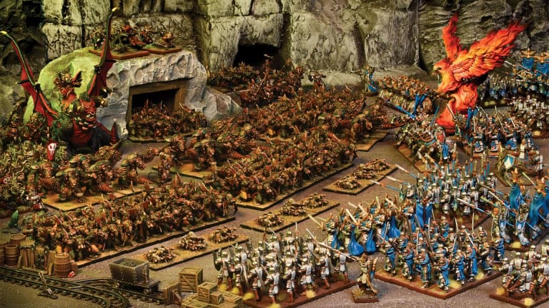 A Kings of War game in action.